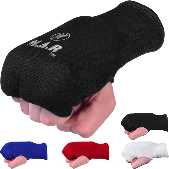 A. Tech Karate Training Mitts, Slip-On Elasticated Design, MMA Hand Protection, Muay Thai, Kickboxing, Unisex Martial Arts Gear for Kids & Adults (Red, S)