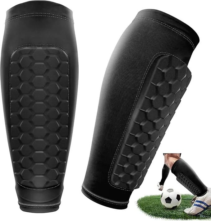 Kids Shin Pads – Breathable Football Shin Pads Boys with Non-Slip & UV-Protective Cooling Nylon Shin Guards | Designed for Adolescent Football Players (72 g/1 Pair) (White, S)