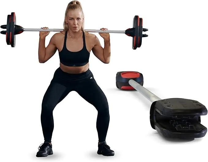 A. Tech Smartbar Exercise Barbell for Total Body Workouts, For Use With Free Weights, Home Gym Equipment - Weight Plates Sold Separately