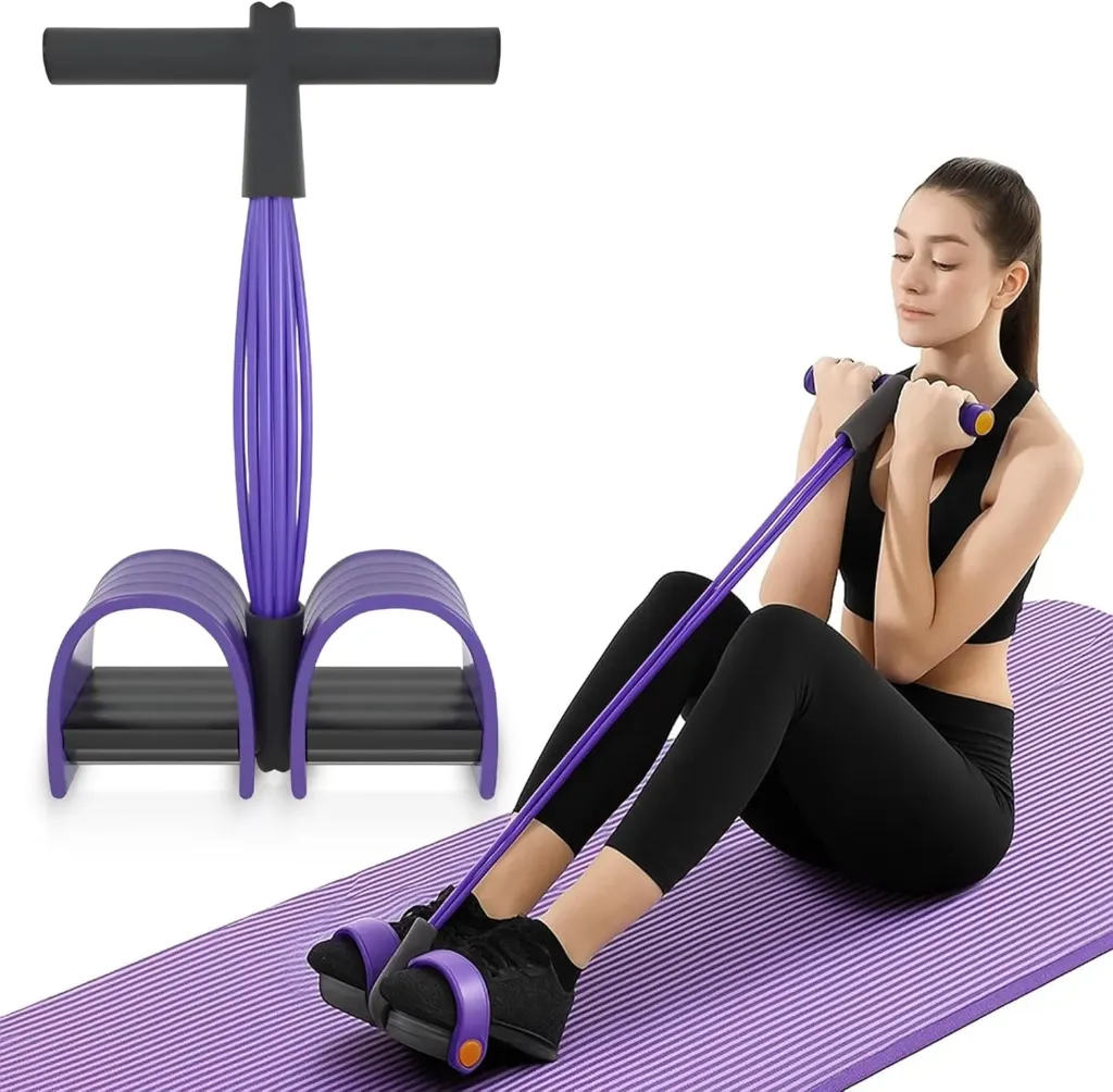 Abdominal Trainer, Sit-Up Training Equipment, Bodybuilding Expander, Full Body Trainer for Home, 6 Tubes, Elastic Pull Rope, Multifunctional Leg Exerciser for Fitness, Weight Loss, Training, Yoga