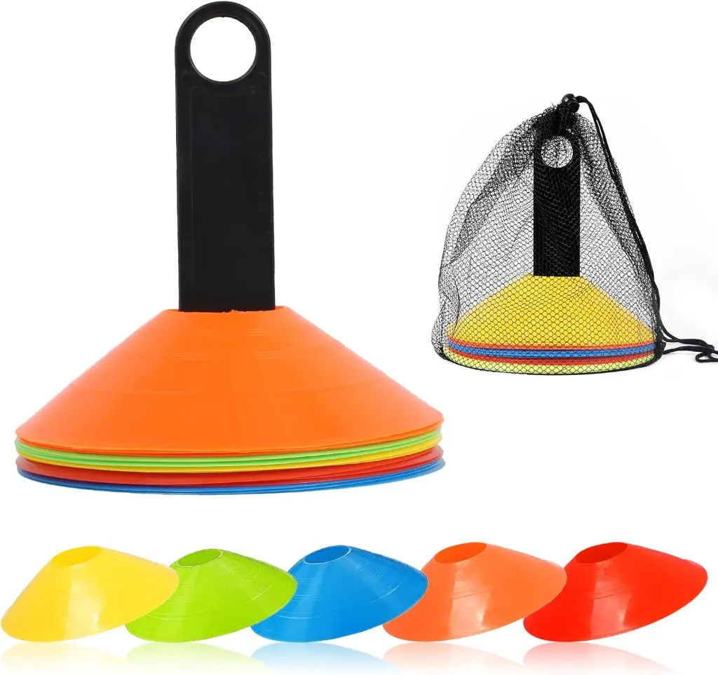 15 Pcs Football Cones Football Training Equipment for Kids Sports Cones Markers Soccer Disc Cones with Plastic Holder Plastic Cones for Football Training Field Space Marker Garden