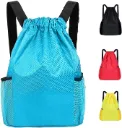 Drawstring Bag Waterproof Swim PE Bag Unisex Large Sports String Backpack Oxford Fabric Gym Sack for School Travel Swimming Holidays Climbing Hiking (50 * 44)