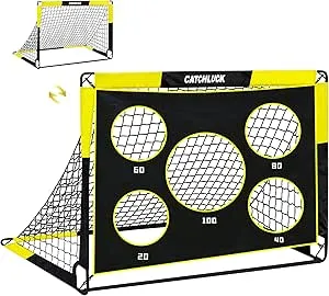 Football Goal Pop Up Football Net for Kids 4ft x 3ft, 5ft x 4ft, Outdoor Training Equipment with Target and Carry Bag