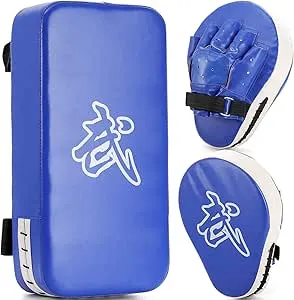 WUWEOT 2-in-1 Punching Mitts Kick Pack Set, Boxing Mitts Focus Pads and Taewondo Kick Pad, Thai Pads Karate Kick Pads, Martial Arts MMA Punching Mitts Kicking Boxing Shield Training for Men Women GymWUWEOT 2-in-1 Punching Mitts Kick Pack Set, Boxing Mitts Focus Pads and Taewondo Kick Pad, Thai Pads Karate Kick Pads, Martial Arts MMA Punching Mitts Kicking Boxing Shield Training for Men Women Gym