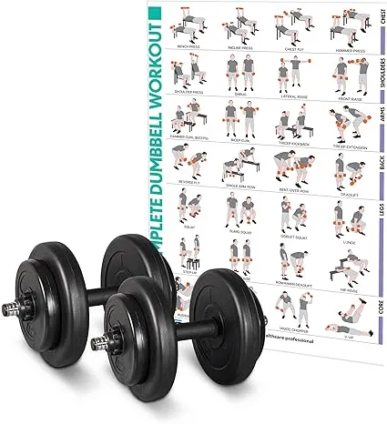 Strongway® Adjustable 6 in 1 Dumbbell Straight and Curl Barbell Kettlebell Push Up Set - 20KG 30KG 40KG SETS - Weight Lifting for Home Gym Fitness